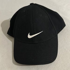 Nike ball cap black with white swoosh adjustable